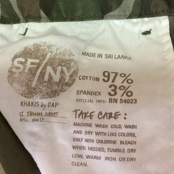 Gap Women's Green Khakis Camouflage Camo Army Military Straight Pants Size M - Picture 6 of 6